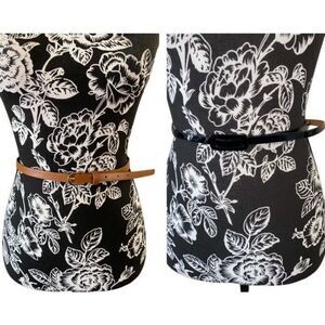 Lot Of 2 Skinny Belts Medium Large Formal Buckle Adjustable Everyday Accessories